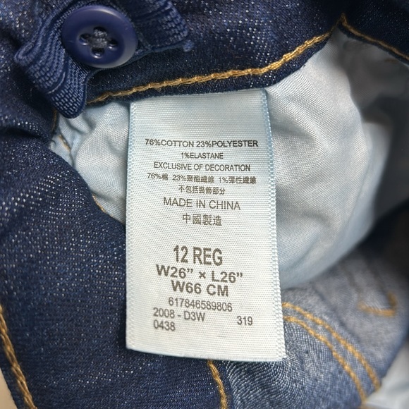 Levi's 510 Skinny Jeans Girls Size 12 Denim 26x26 Kids Button Zipper Blue New - Picture 6 of 8